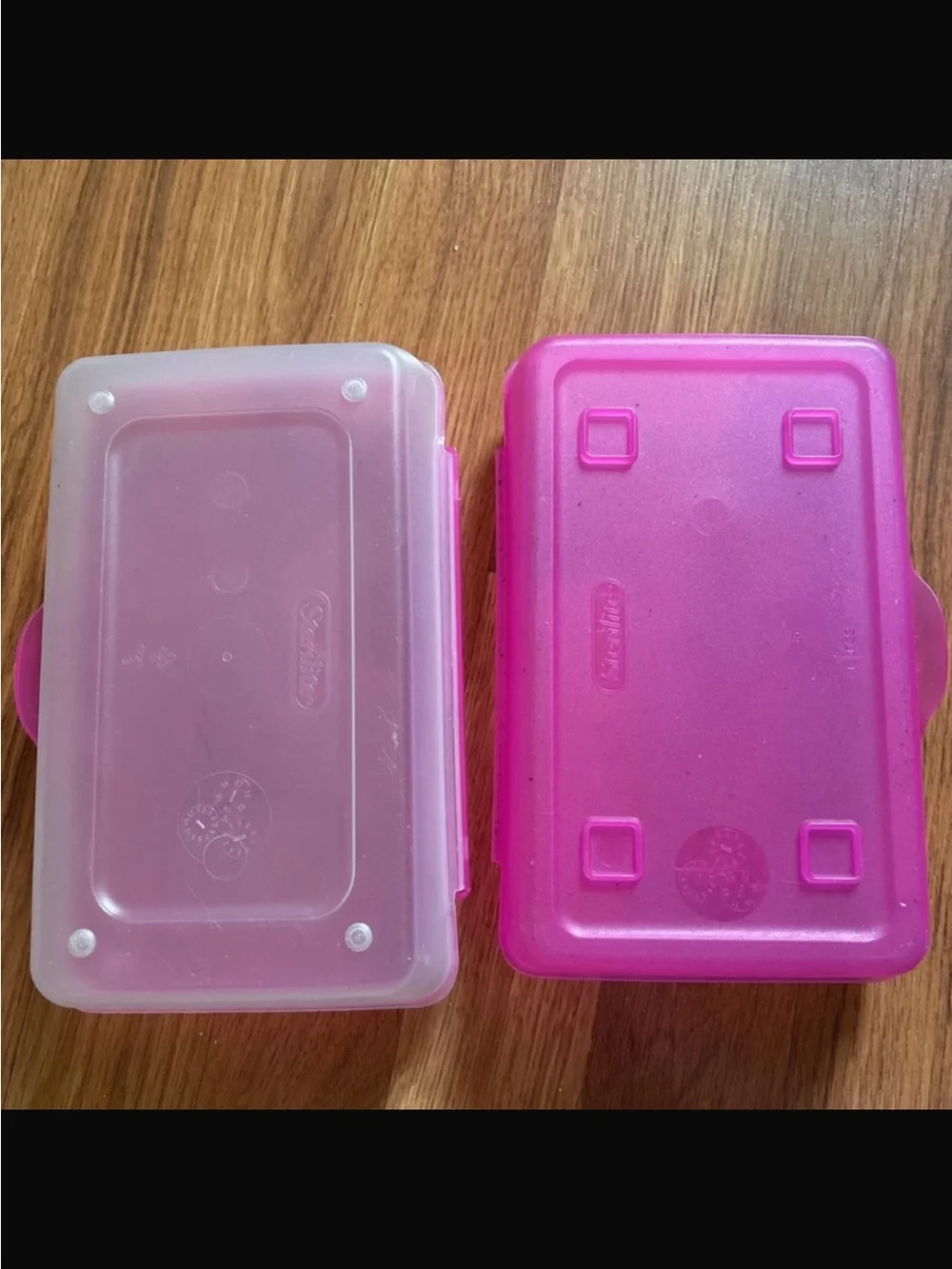 Pink Plastic Storage Boxes - Set of 2
